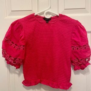 Women's Smocked Crop Top - Size Small, Strut & Bolt Brand (Pink)